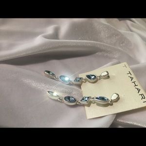 Elie Tahari Crystal Blue Drop Pierced Earrings